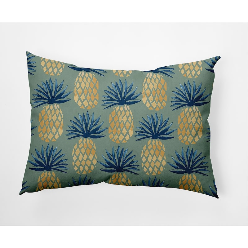Pineapple Stripes Nautical Indoor/Outdoor Throw Pillow - Sage - 14" x 20"