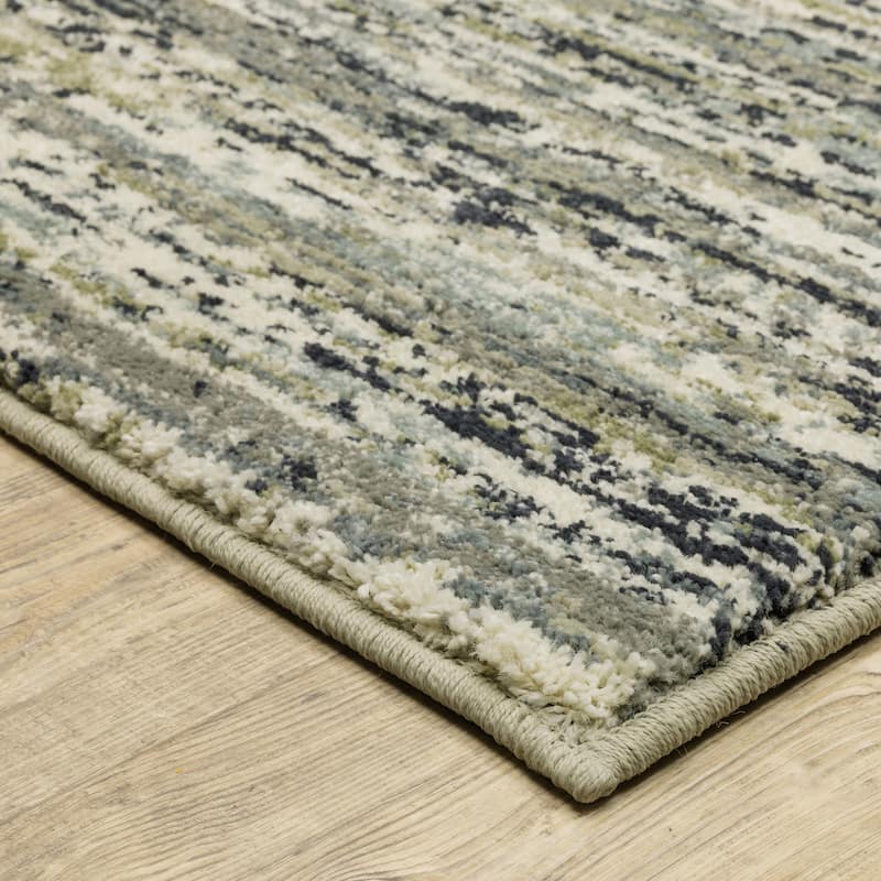 Style Haven Salinas Industrial Striped Blue/ Green Indoor Area Rug