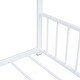 preview thumbnail 11 of 9, White Full Size Metal House Bed with Roof, Fence and Back for Kids, Boys and Girls, Bedroom