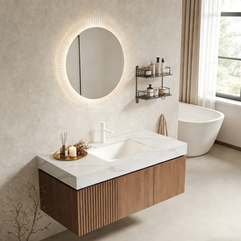 Floating Storage Bathroom Vanity with 1 Pre-drilled Faucet Hole