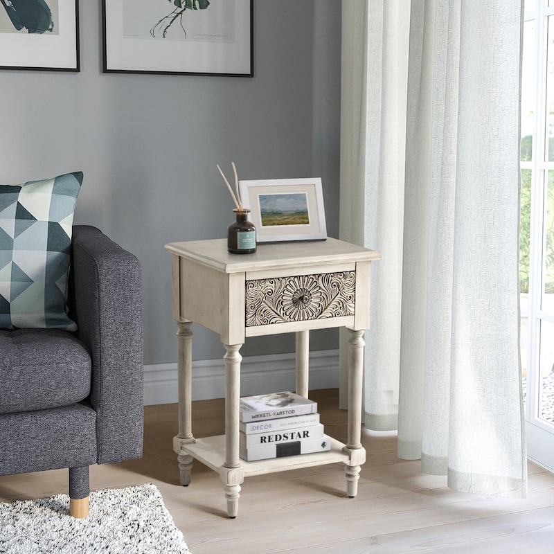 COSIEST Mid-Century Modern Nightstands with Drawer (Set of 2)