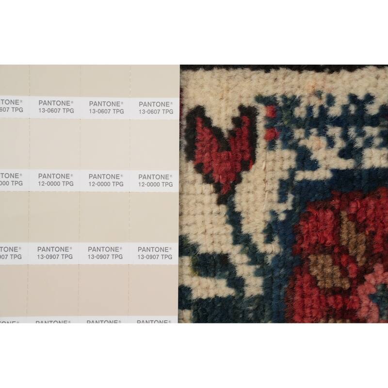 Hand Knotted Oriental 100% Wool Carpet Traditional Floral Beige & Ivories Bakhtiari Area Rug - 13' 1'' X 6' 1''