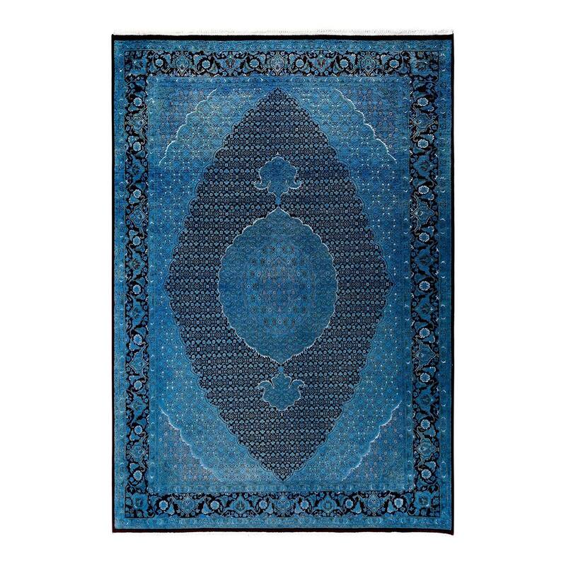 Fine Vibrance, One-of-a-Kind Hand-Knotted Area Rug - Gray, 6' 8" x 9' 10" - 6' 8" x 9' 10"