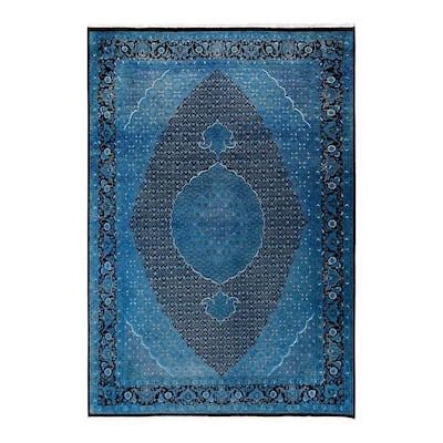 Fine Vibrance, One-of-a-Kind Hand-Knotted Area Rug - Gray, 6' 8" x 9' 10" - 6' 8" x 9' 10"