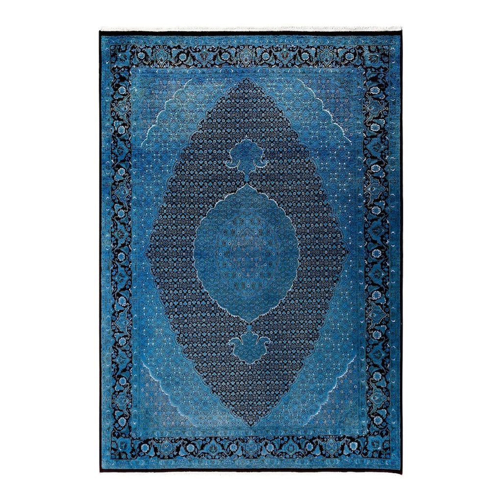 Fine Vibrance, One-of-a-Kind Hand-Knotted Area Rug - Gray, 6' 8" x 9' 10" - 6' 8" x 9' 10"