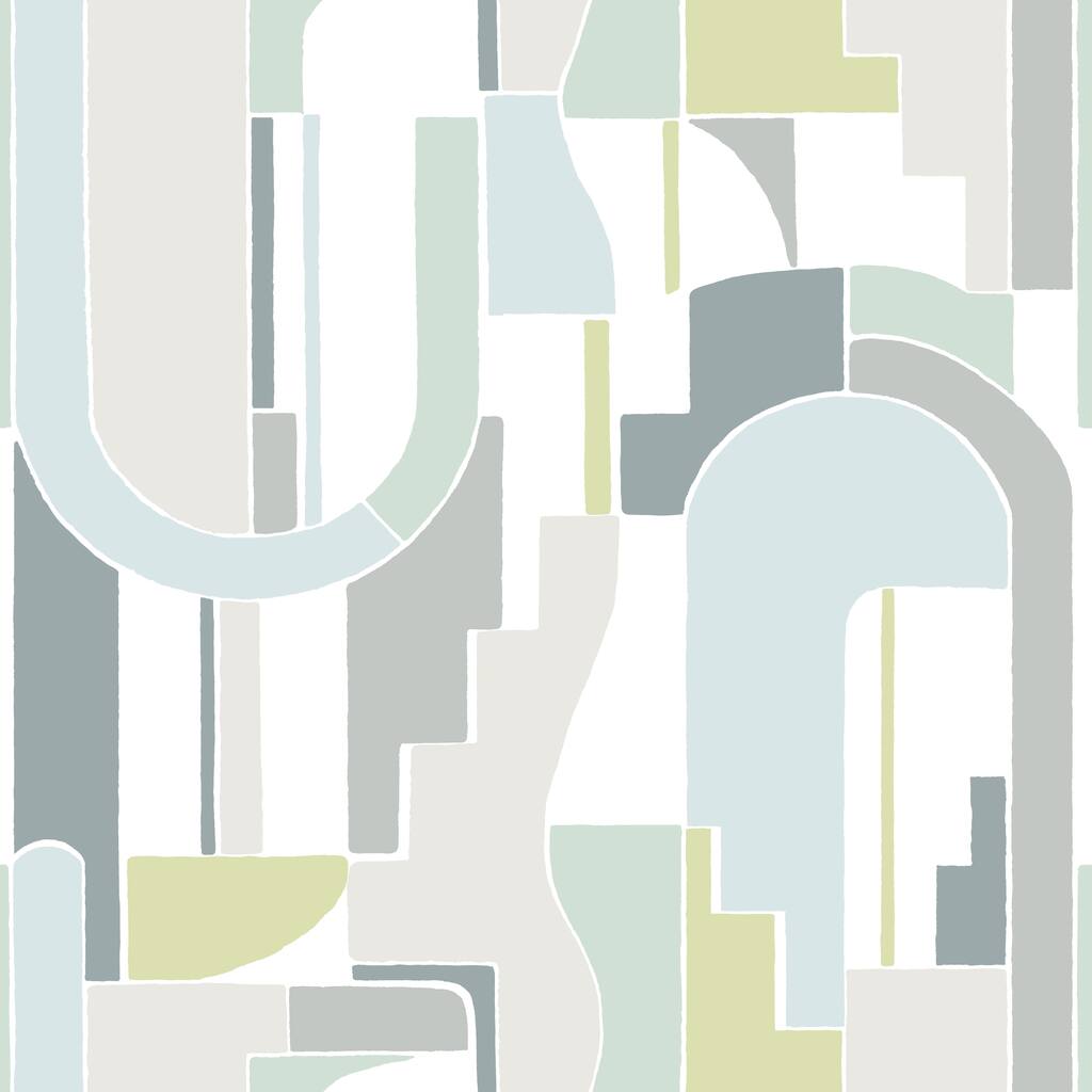 A-Street Prints Odele Sky Blue Geometric Archways Wallpaper
