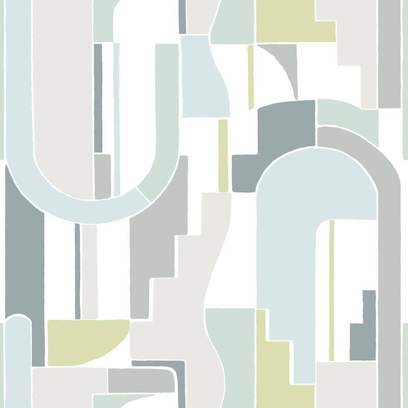 A-Street Prints Odele Sky Blue Geometric Archways Wallpaper