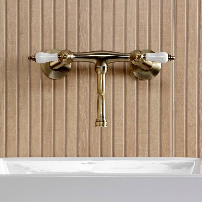 Kingston Brass Kingston Two-Handle 2-Hole Wall Mount Bathroom Faucet