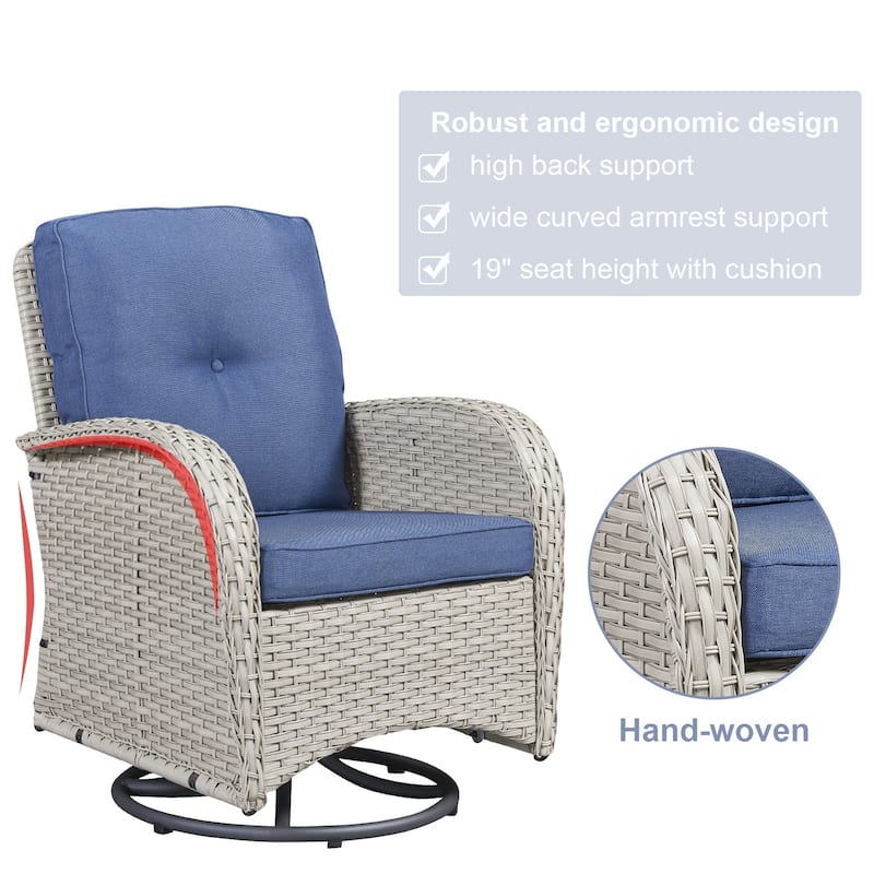 Pocassy Outdoor Wicker Patio Chairs Set