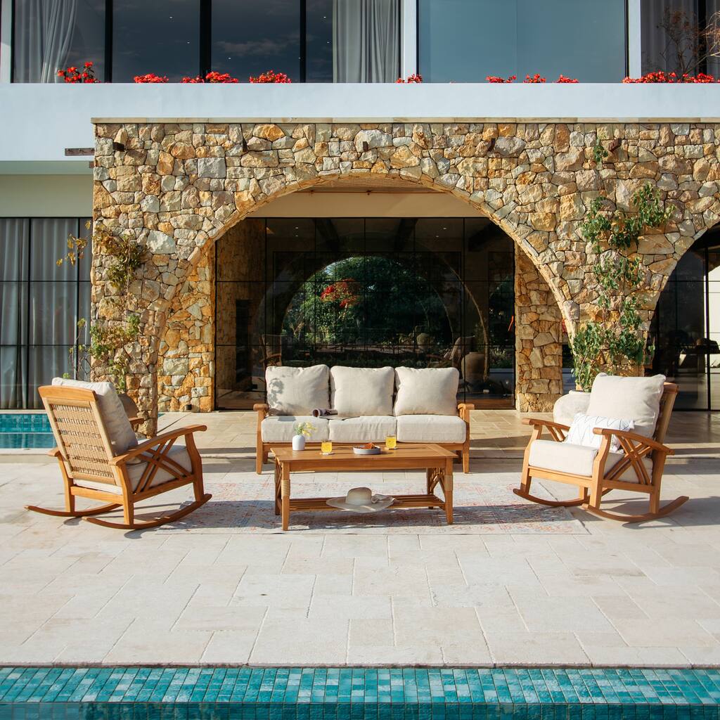 Cambridge Casual Carmel 4-Piece Indonesian Teak Patio Conversation Set