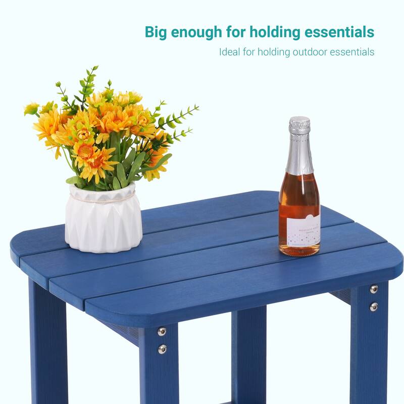 BONOSUKI Outdoor Rectangular All Weather Adirondack Side Table