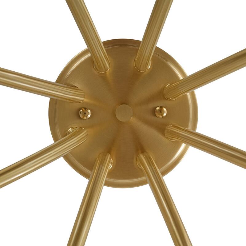 8-Light Matte Glass Globe Symmetrical Sputnik Semi-flush Mount - 26.4in