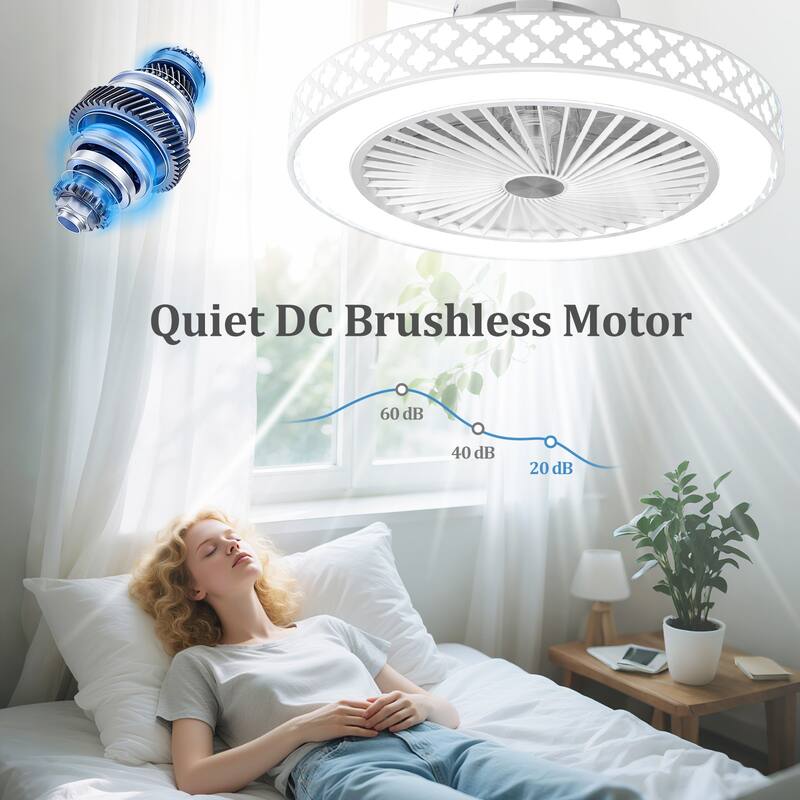 Gymax Ceiling Fan w/ Lights & Remote 3000-6500K Modern Flush Mount LED