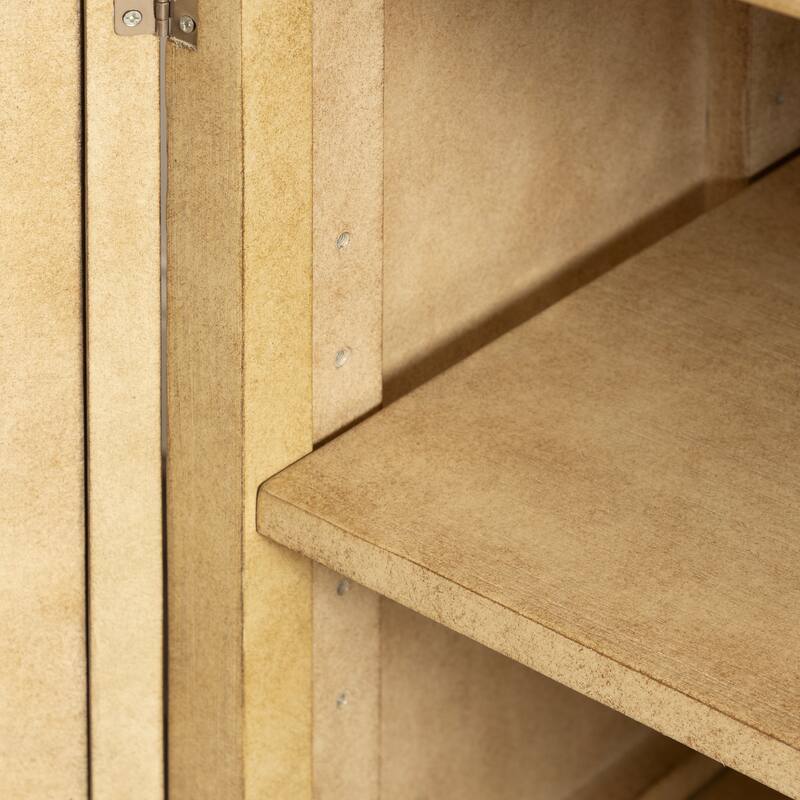 Kate and Laurel Ori Rattan Accent Floor Cabinet - 30x15x31