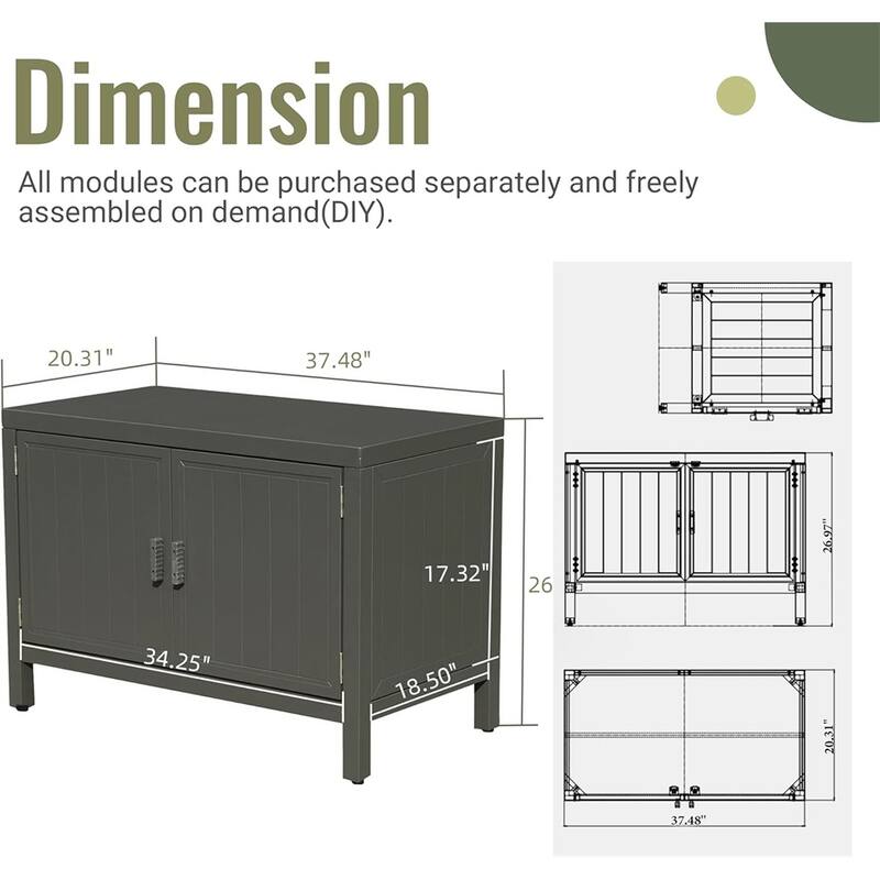 Outdoor Freestanding Aluminum Kitchen Island with Adjustable Feet