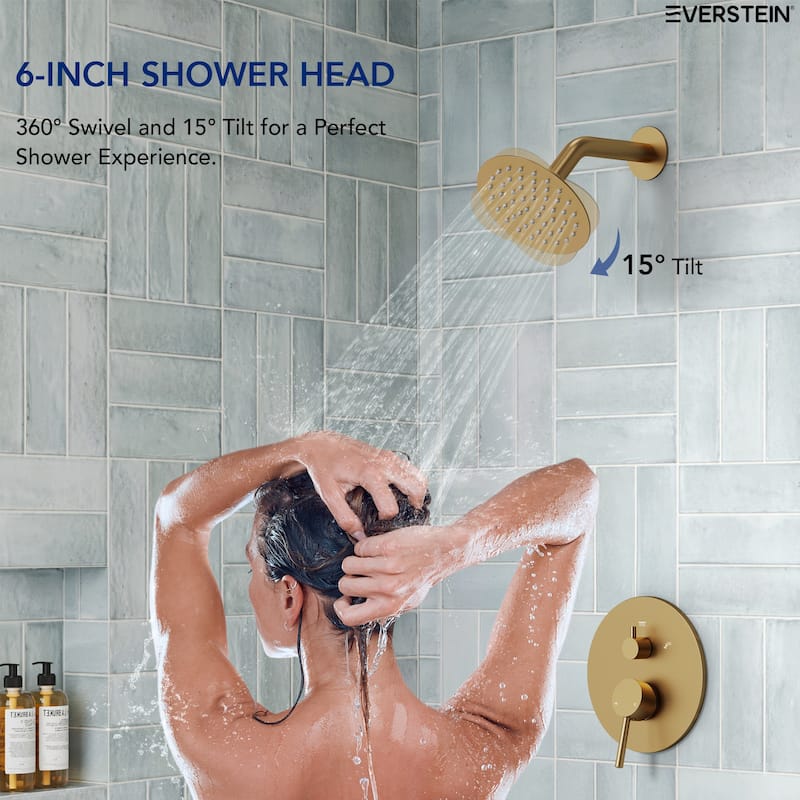6" Dual-Function Tub and Shower Faucet Set, Modern Tub And Shower Trim Kit Valve Included
