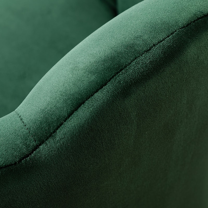 Eleanora Morden Scalloped Velvet Arm Chair with Tufted Back by HULALA HOME