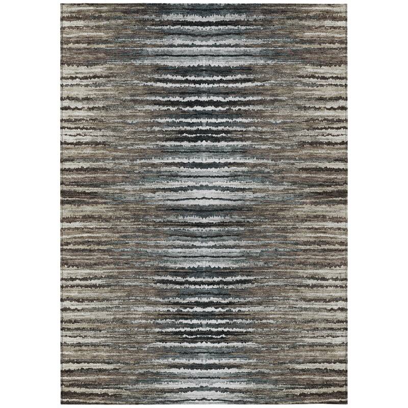Alsin Stripe Easy-To-Clean Heritage-Inspired Outdoor Rug