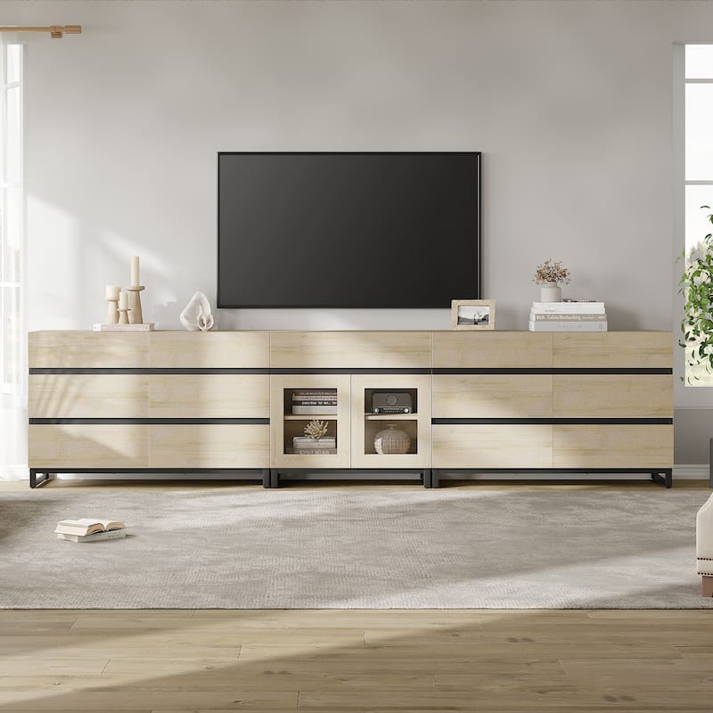 3 in 1 TV Stand for TVs up to 120 inches, TV Console with 12 Drawer, Entertainment Center for Living Room, Bedroom