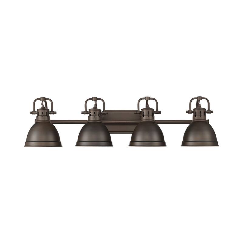 Yep by Golden Lighting Duncan 4-light Vanity in Rubbed Bronze and Rubbed Bronze shade