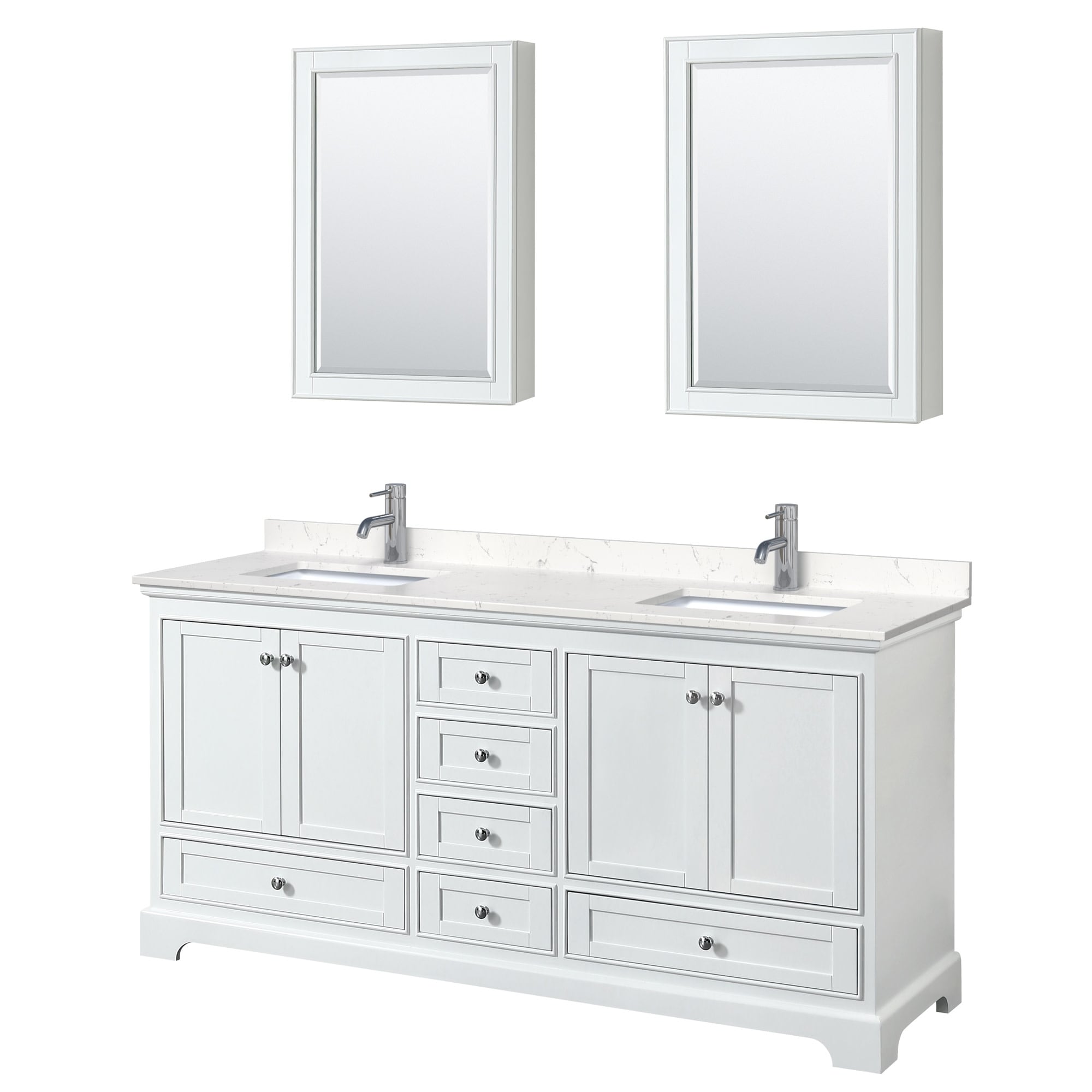 Wyndham Collection Deborah 72" Free Standing Double Basin Vanity Set