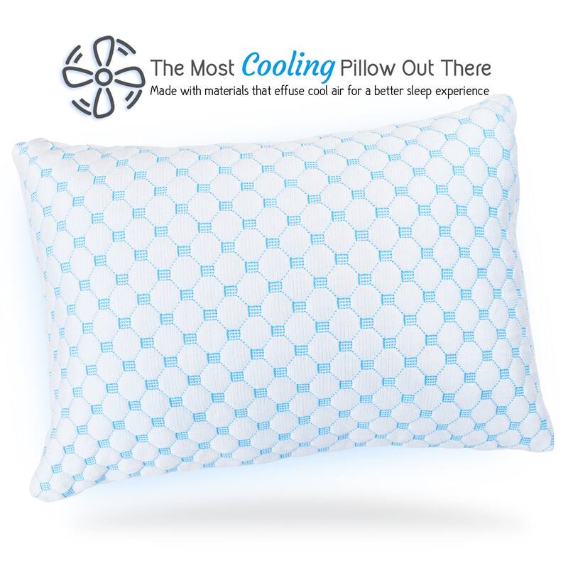 Nestl Coolest Heat and Moisture Reducing Ice Silk Pillow - Gel Infused Adjustable, Breathable, and Washable Memory Foam Pillow