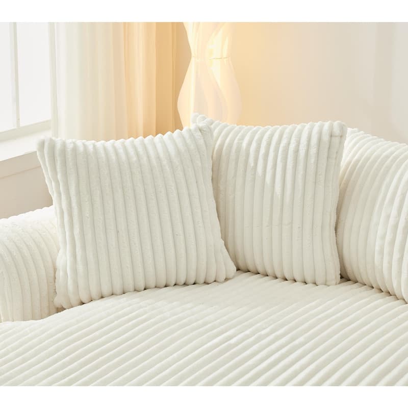 127"Corduroy L-Shaped Sectional Sofa with High-Resilience Foam, 10 Back Cushions, and No Assembly Required