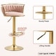 preview thumbnail 168 of 198, Modern Velvet Adjustable Swivel Bar Stools Set of 2