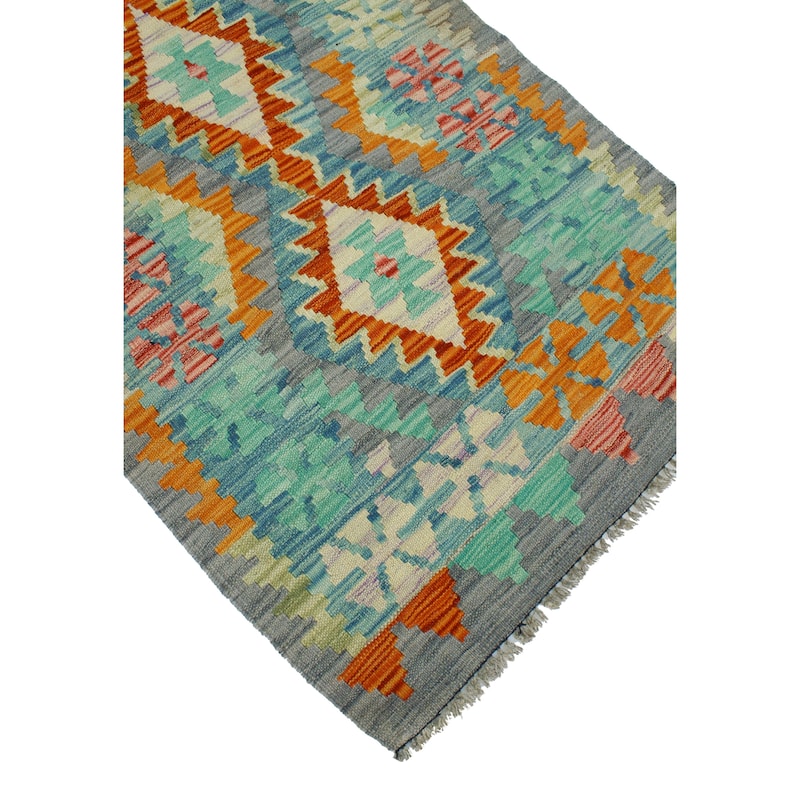 Flatweave Stetson Grey/Rust Runner - 2'5" x 4'0"