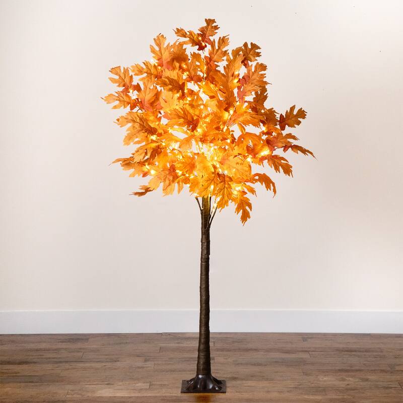 Pre-Lit Maple Artificial Tree - 6’ - Warm White LED Lights