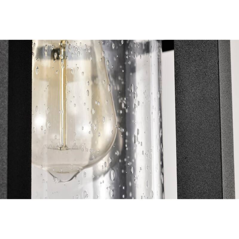 Wilton 1 Light Hanging Lantern Matte Black with Clear Seeded Glass