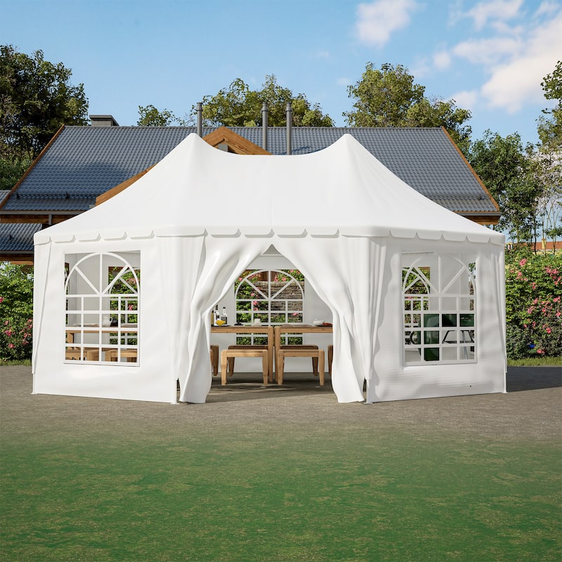 GDFStudio - Nashua Waterproof Event Protection Outdoor Gazebo Pavilion Shelter Tent