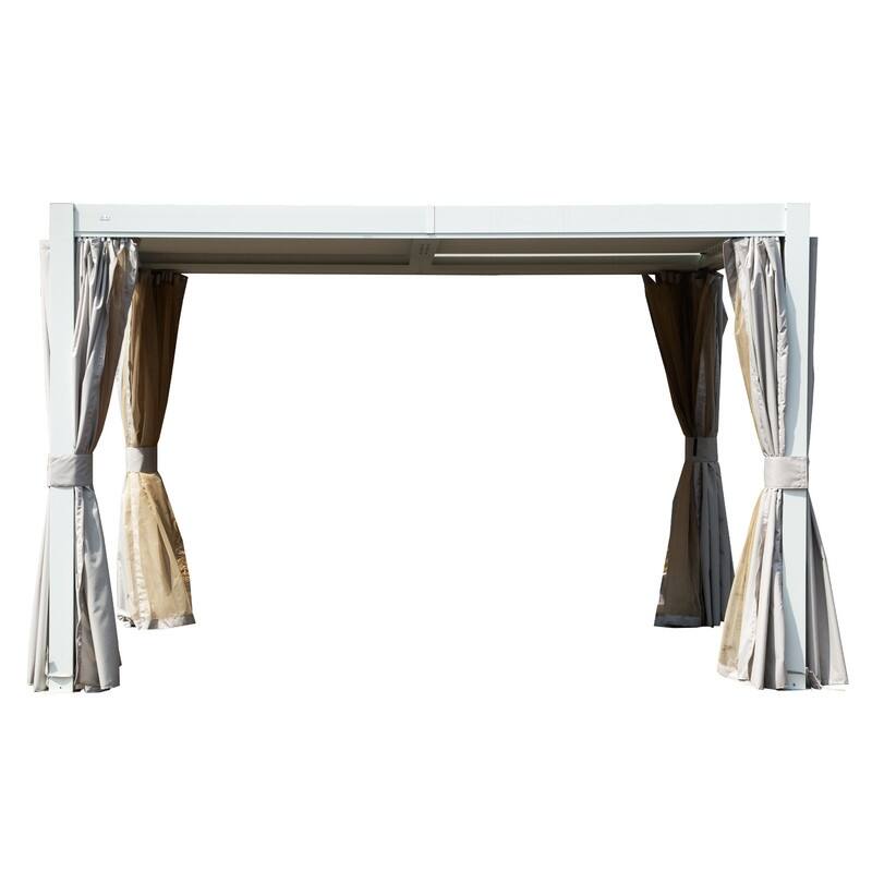 Domi Louvered Pergola 10' x 10', Aluminum Outdoor Pergola with Adjustable Louvers, Full Aluminum Frame, Built-in Gutter System