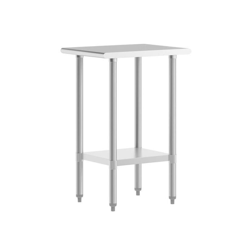Stainless Steel 18 Gauge Work Table with Undershelf - 24"D x 18"W x 34.5"H