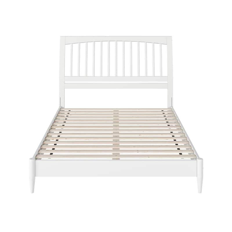 Solid Wood Low Profile Platform Bed - Sleigh Design - Modern Bedroom Furniture