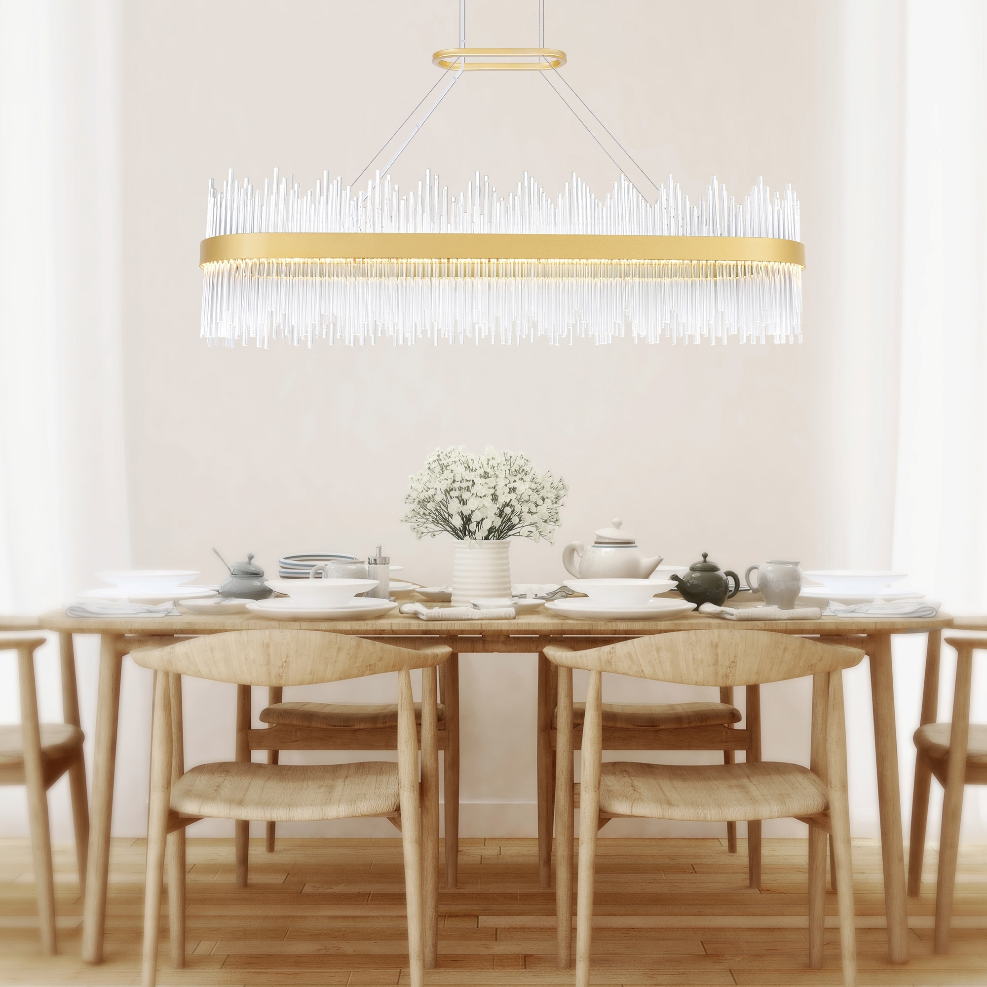 CWI Lighting Genevieve Integrated LED 47in Medallion Gold Chandelier - Medallion Gold