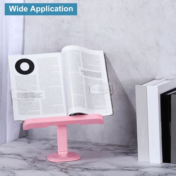 Adjustable Book Holder 180 Degree with Page Clips Pink - Bed Bath