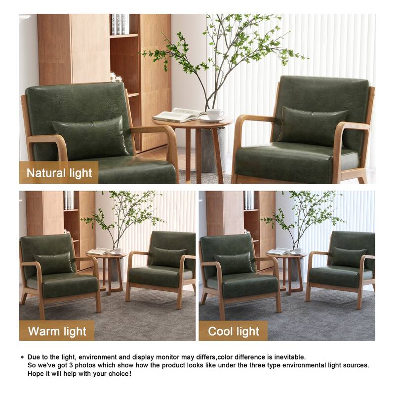 Upholstered Armchair Accent Chairs with Pillows Set of 2