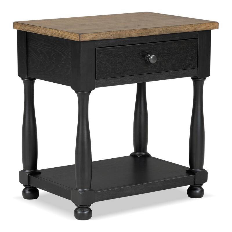 Furniture of America Lucan Modern 4-Piece Farmhouse Black Solid Wood Panel Bedroom Set