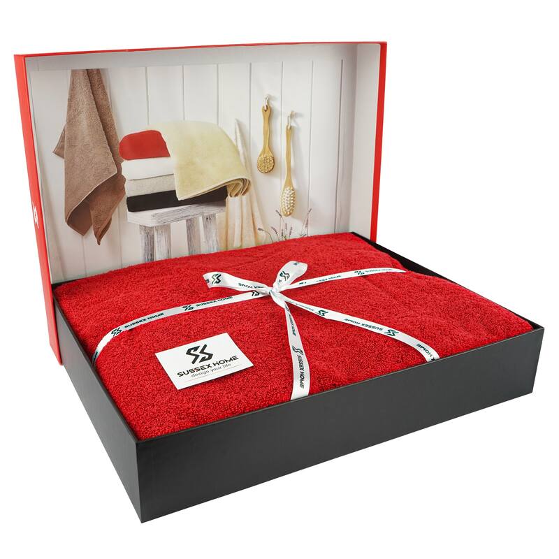 Large Bath Towel - Ultra-Absorbent Natural Cotton Bath Sheet Towel for Bathroom - 40 x 80 Inches Thick Luxury Bath Towel - Eponj Red - Pack of 1