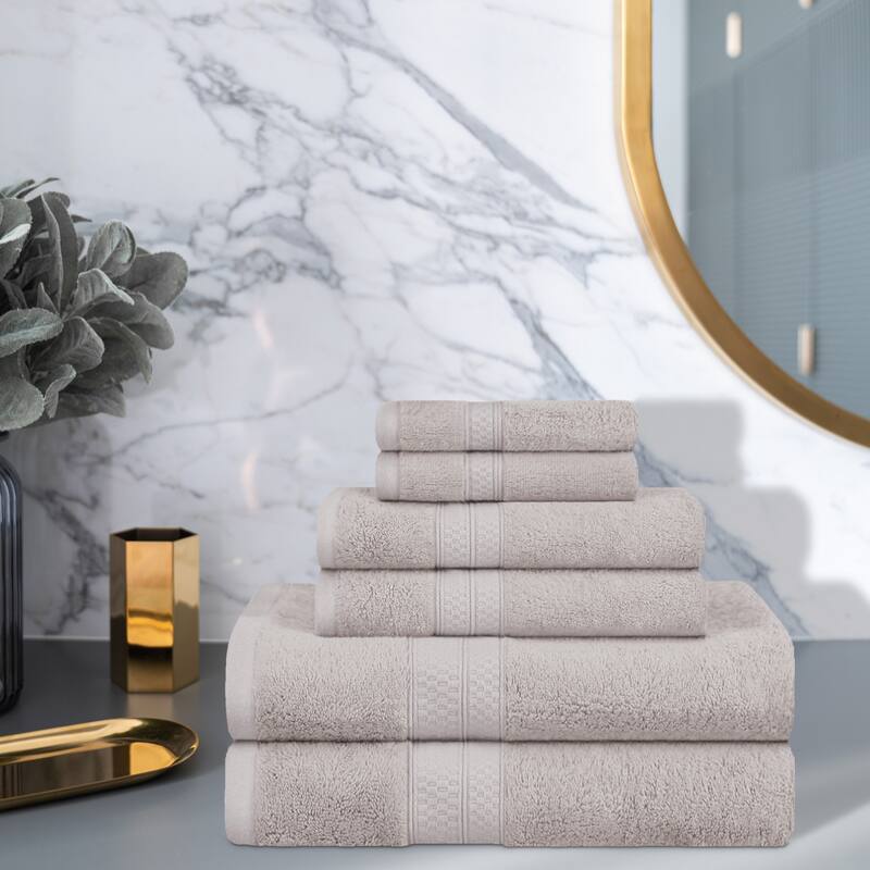Superior Rayon from Bamboo and Cotton 6-Piece Towel Set - Ivory