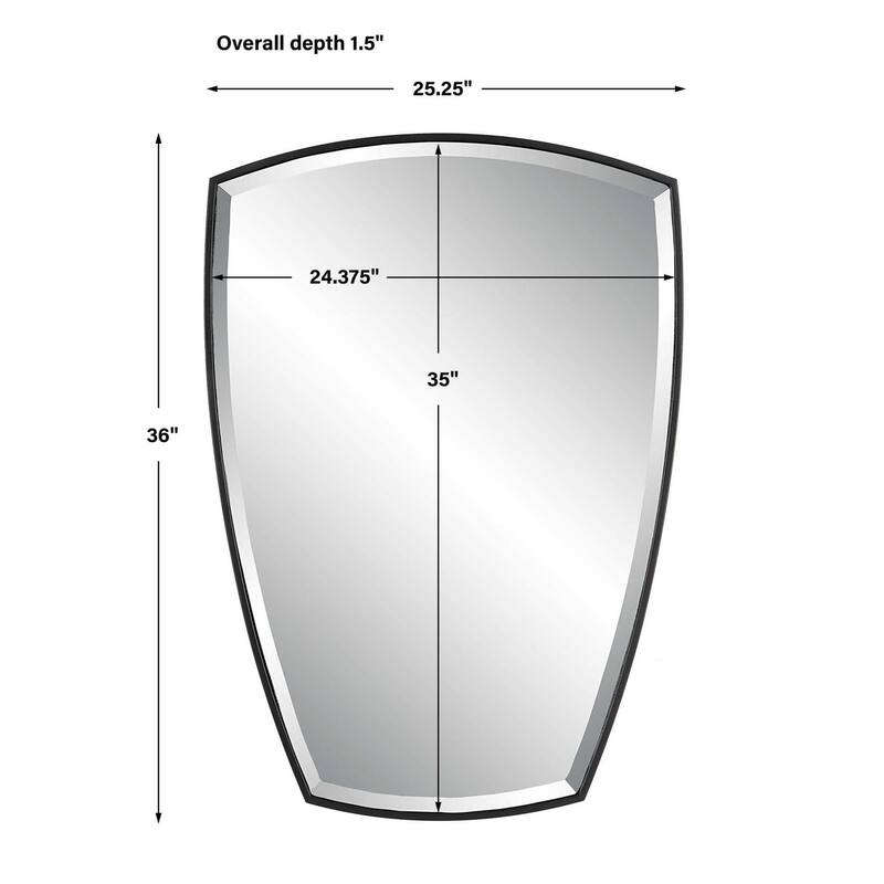 Uttermost 09892 Crest 25-1/4" W x 36" H Arched Metal Framed Bathroom