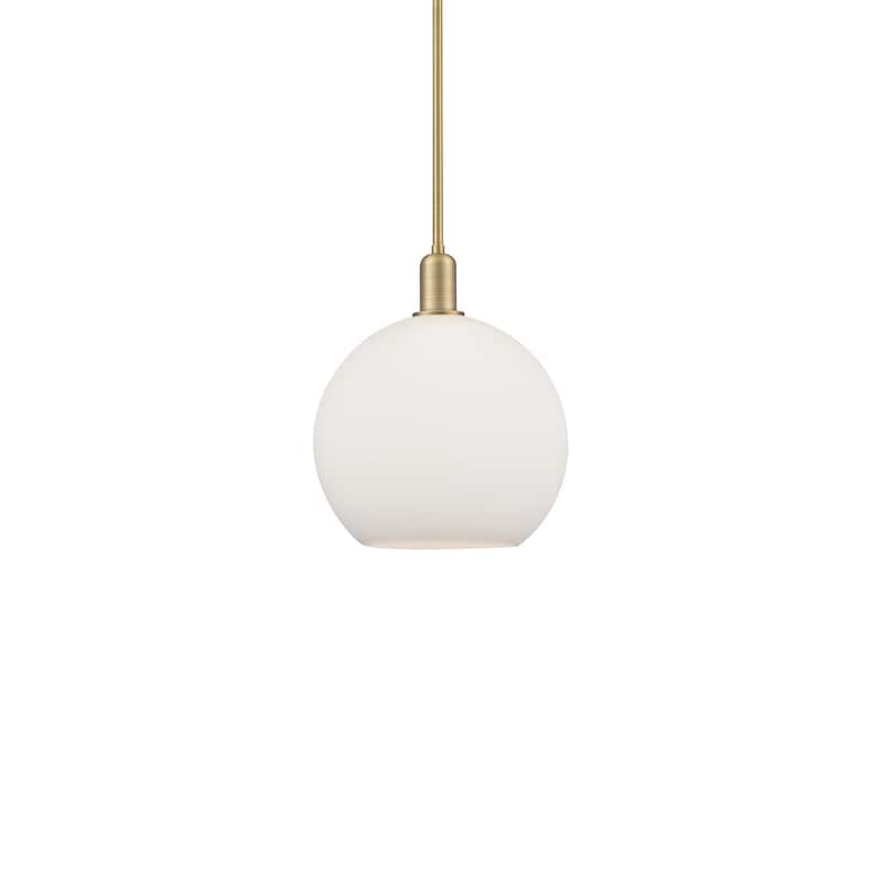 Innovations Lighting 716-1S-15-12 Athens Pendant Athens 12" Wide - Brushed Brass / Matte White