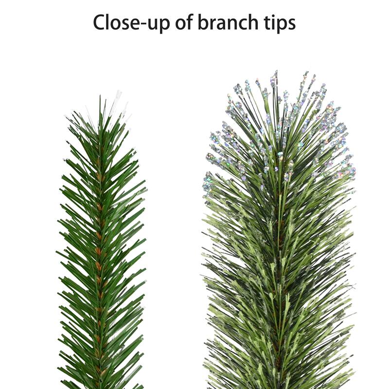 Puleo International 7.5 ft. Pre-Lit Snowy Iowa Pine Artificial Christmas Tree