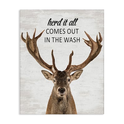 Stupell Herd It Comes Out In Wash Canvas Wall Art Design By Lettered and Lined
