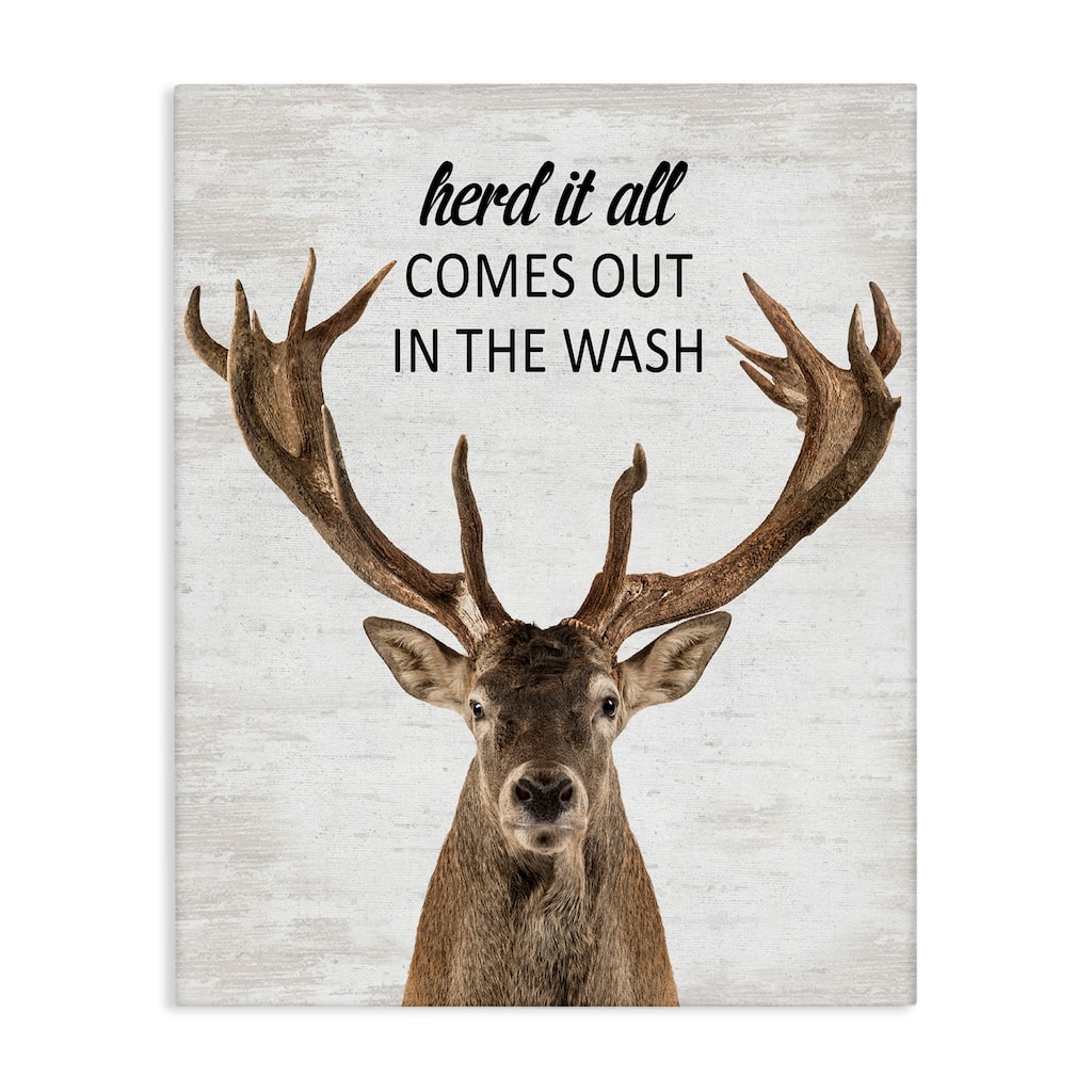 Stupell Herd It Comes Out In Wash Canvas Wall Art Design By Lettered and Lined