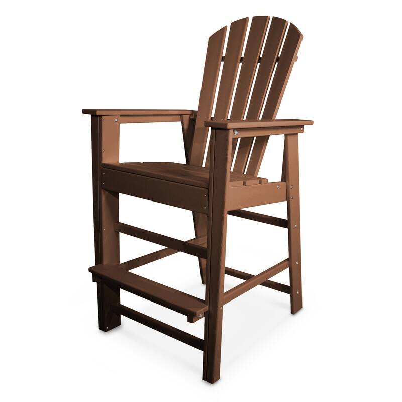 POLYWOOD South Beach Outdoor Adirondack Bar Chair - Teak