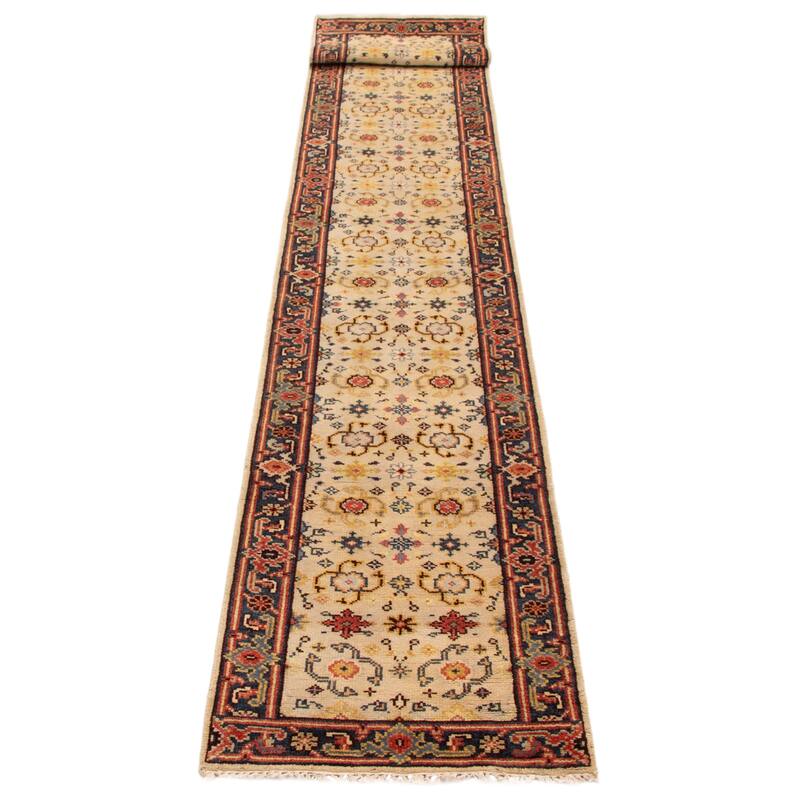 ECARPETGALLERY Hand-knotted Serapi Heritage Cream Wool Rug - 2'5 x 15'10