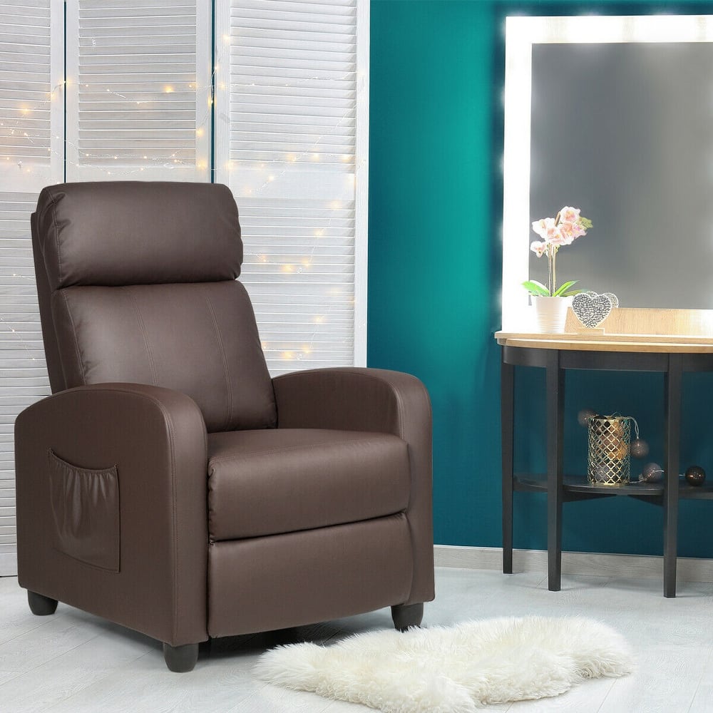 Adjustable Backrest Manual Recliner Chair with Footrest and Massage Function Ergonomic Design
