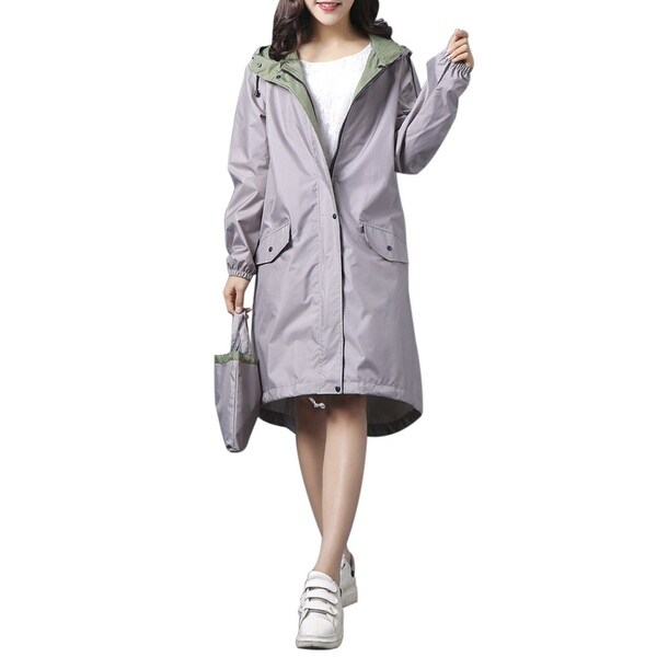 womens long raincoat with hood
